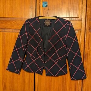The Limited Black and Pink Checkered Blazer